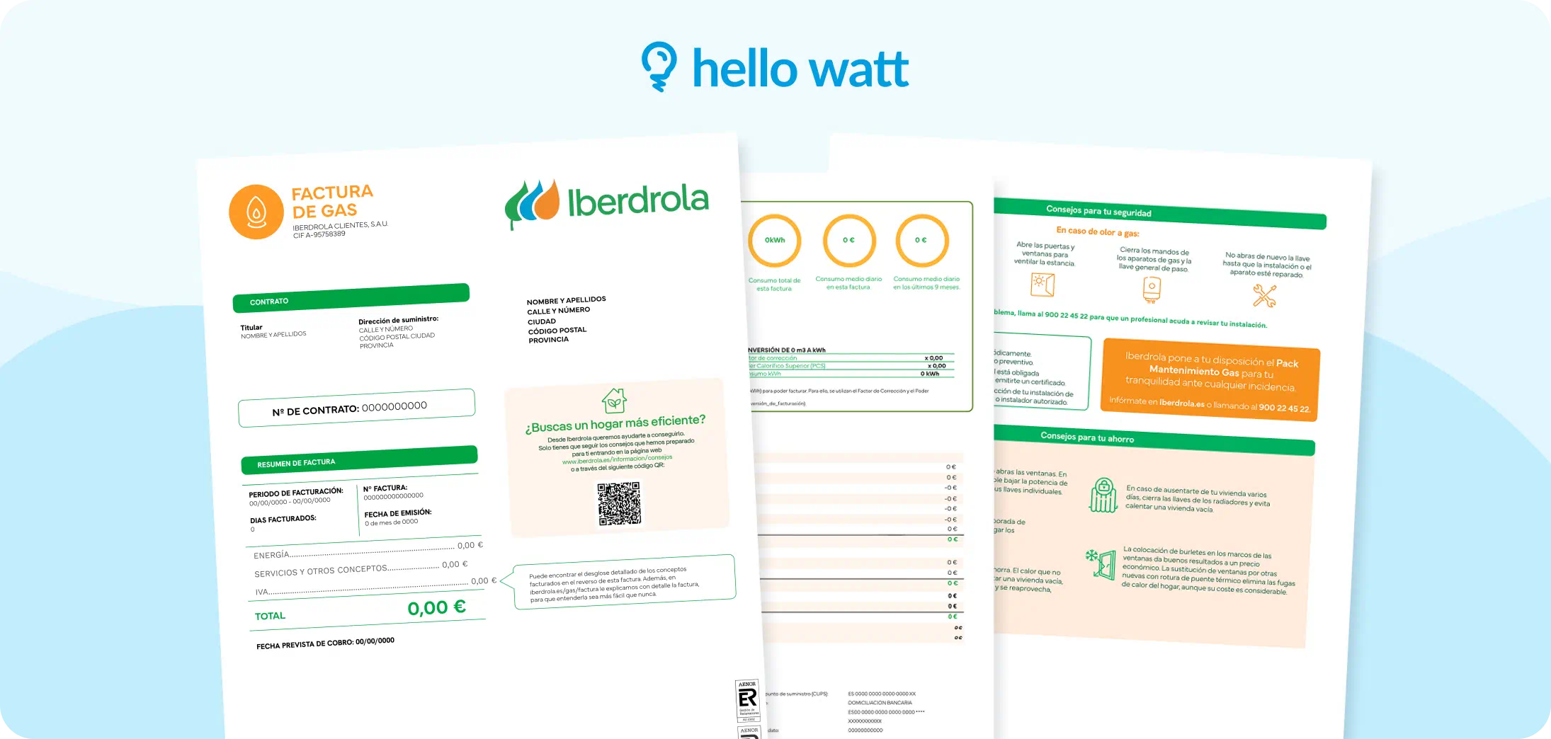 Factura de gas de Iberdrola